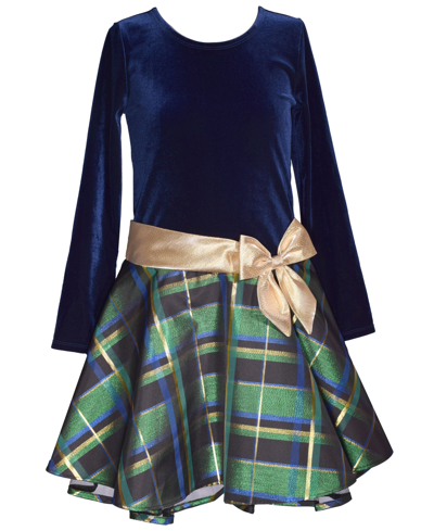 Shop Bonnie Jean Little Girls Plaid Skirt Dress In Blue