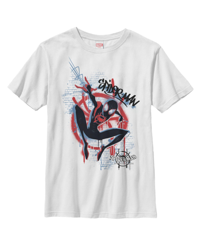 Shop Marvel Boy's  Spider-man: Into The Spider-verse Graffiti Child T-shirt In White