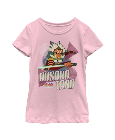 Shop Disney Lucasfilm Girl's Star Wars Forces Of Destiny Ahsoka Child T-shirt In Light Pink