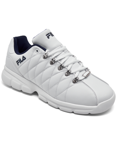 Shop Fila Men's Dontaro Casual Sneakers From Finish Line In White/navy