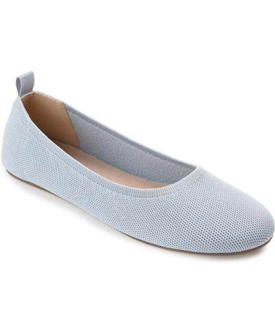 Shop Journee Collection Women's Jersie Knit Flats In Blue