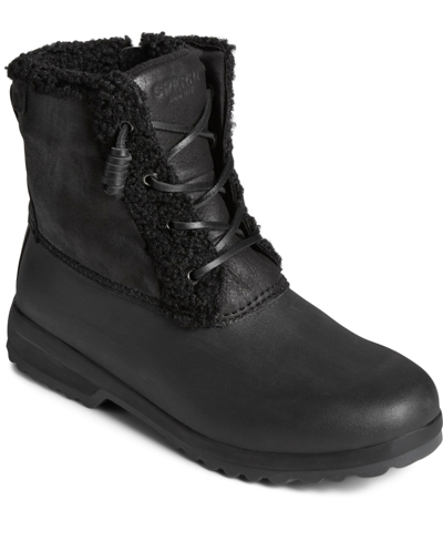 Shop Sperry Women's Maritime Repel Teddy Boots In Black