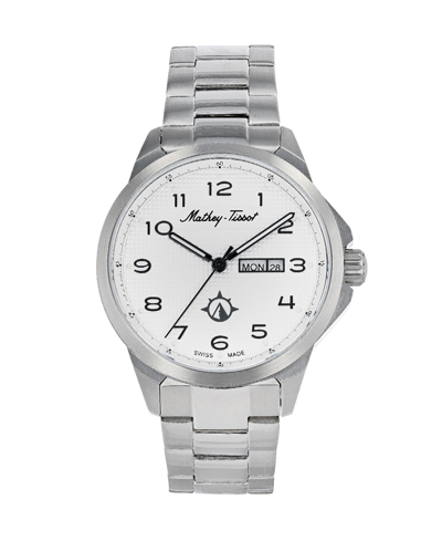 Shop Mathey-tissot Men's Excalibur Collection Three Hand Date Stainless Steel Bracelet Watch, 45mm In Silver