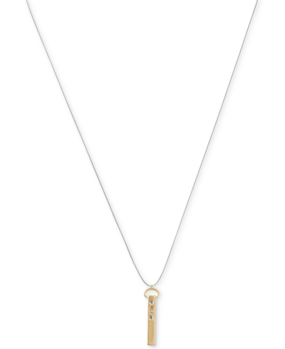 Shop Lucky Brand Gold-tone Baguette Pave Bar 24-1/2" Adjustable Cord Pendant Necklace