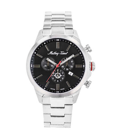 Shop Mathey-tissot Men's Field Scout Collection Chronograph Stainless Steel Bracelet Watch, 45mm In Silver