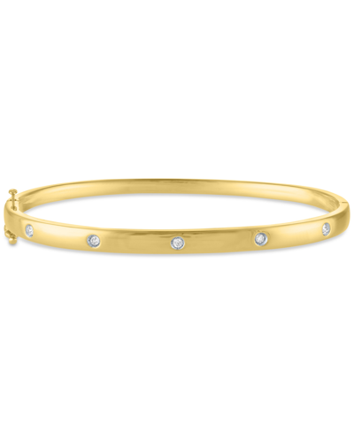 Macy's Diamond Dot Station Bracelet (1/10 Ct. T.w.) In 14k Gold-plated Sterling Silver In Gold-plated Sterling Silver