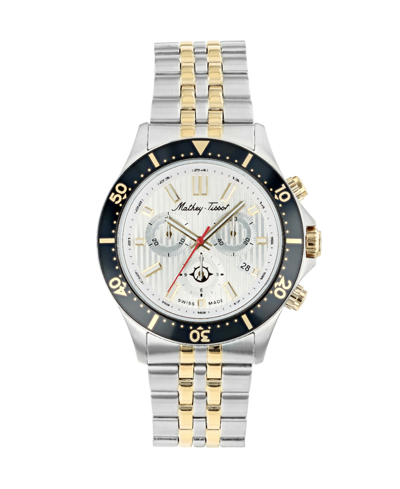Shop Mathey-tissot Men's Expedition Chronograph Collection Stainless Steel Bracelet Watch, 43mm In Two Tone