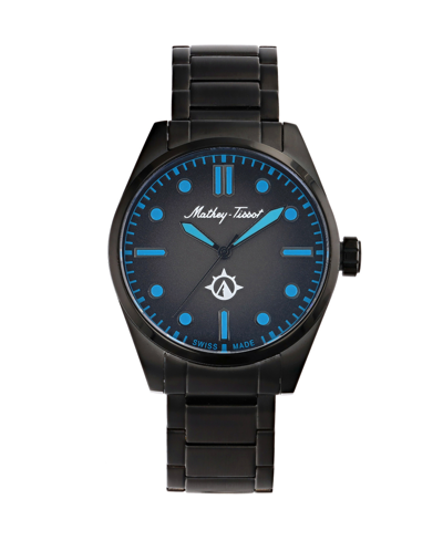 Shop Mathey-tissot Men's Ranger Collection Three Hand Black Stainless Steel Bracelet Watch, 42mm