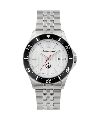 Shop Mathey-tissot Men's Expedition Collection Three Hand Date Stainless Steel Bracelet Watch, 42mm In Silver
