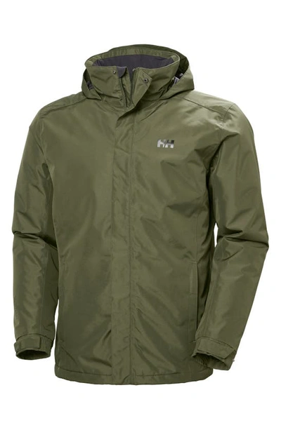 Shop Helly Hansen Dubliner Waterproof Insulated Hooded Jacket In Utility Green
