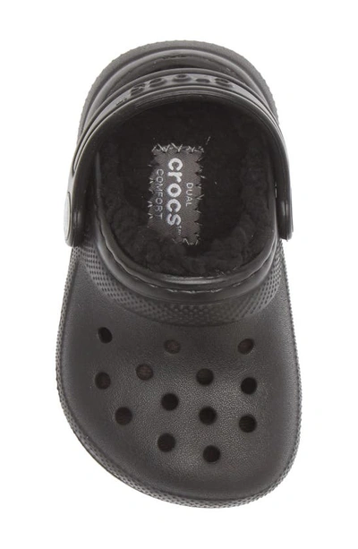 Shop Crocs Kids' Classic Lined Clog In Black/ Black