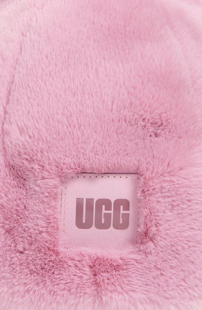 Shop Ugg Faux Fur Beanie In Rose Quartz