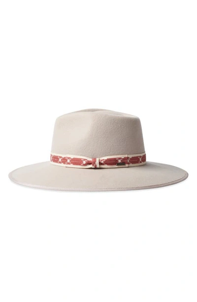 Shop Brixton Jo Felted Wool Rancher Hat In Ivory Beige