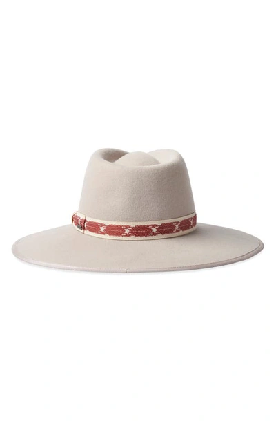 Shop Brixton Jo Felted Wool Rancher Hat In Ivory Beige