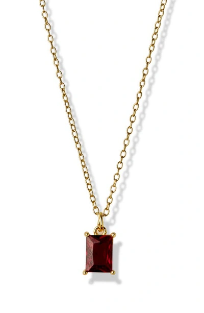 Shop Argento Vivo Sterling Silver Birthstone Pendant Necklace In January/ Garnet