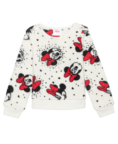 Shop Disney Toddler Girls Minnie Mouse Cozy Pullover Sweatshirt In White