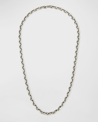 Shop David Yurman Men's Deco Chain Link Necklace In Silver