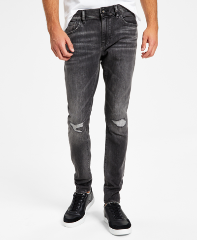 Ax Armani Exchange Men's Super Skinny Destroyed Jeans In Grey Denim |  ModeSens
