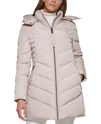 neutrale Matron salami Calvin Klein Women's Hooded Puffer Coat In Barley | ModeSens