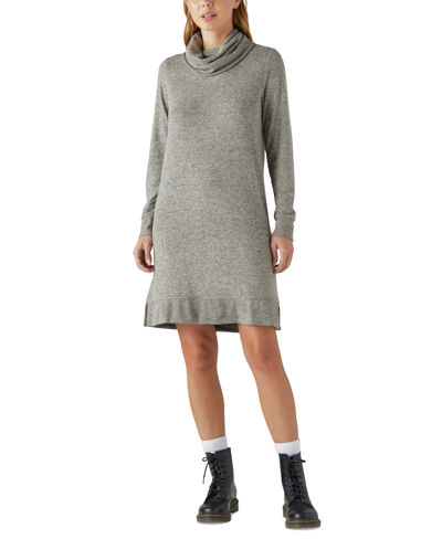 Shop Lucky Brand Women's Mock-neck Sweater Dress In Cement