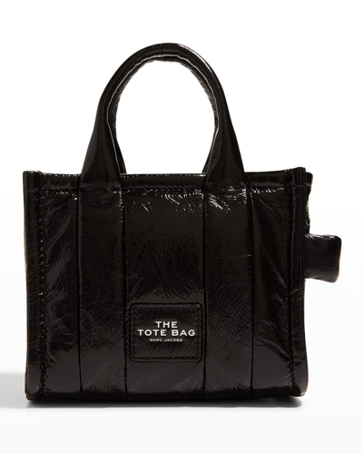 Shop Marc Jacobs The Shiny Crinkle Mini Tote Bag In Black