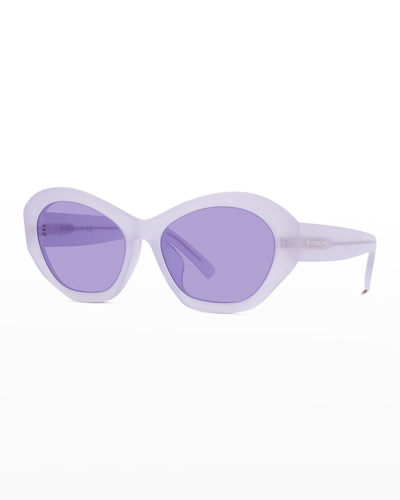 Shop Givenchy Oval Acetate Sunglasses In Purple