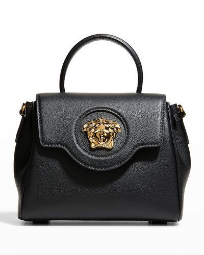 Shop Versace La Medusa Small Handbag In Black