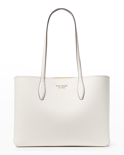 Shop Kate Spade All Day Leather Large Tote Bag In Parchment