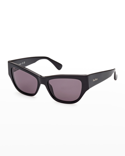 Shop Max Mara Francoise Acetate Cat-eye Sunglasses In Grey