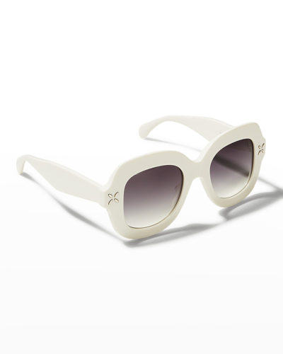 Shop Alaïa Oversized Square Acetate Sunglasses In Solid Ivory