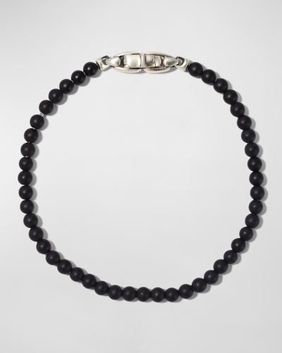 Shop David Yurman Men's Black Onyx Spiritual Beaded Bracelet In Black/silver