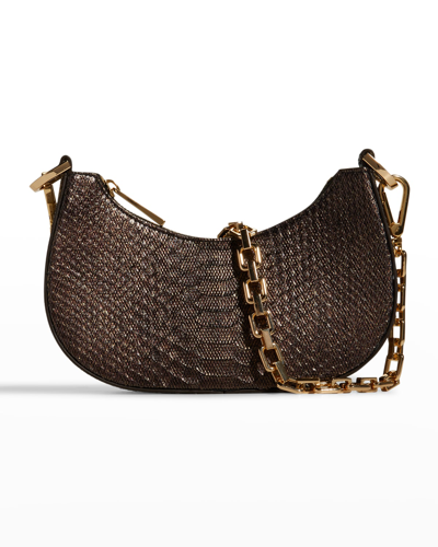 Shop Maria Oliver Mia Small Python Shoulder Bag In Bronze