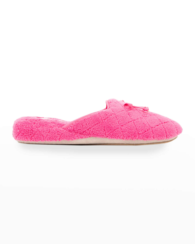Shop Patricia Green Chloe Microterry Slippers In Raspberry