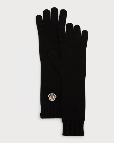 Shop Moncler Cashmere Knit Gloves In Black