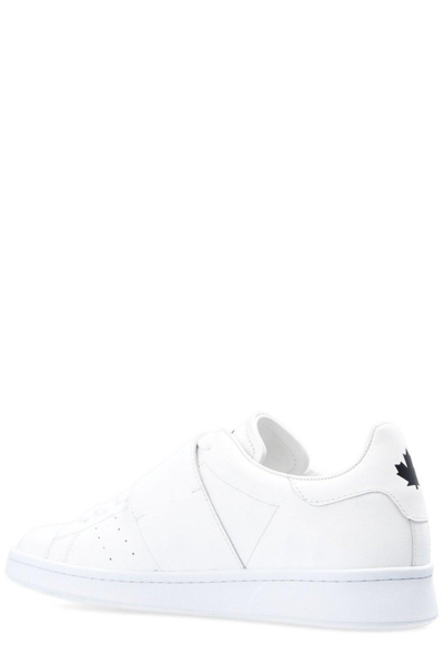 Shop Dsquared2 Logo-plaque Round Toe Sneakers In White