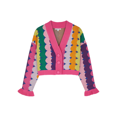 Shop Olivia Rubin Jessie Striped Cotton Cardigan In Multicoloured