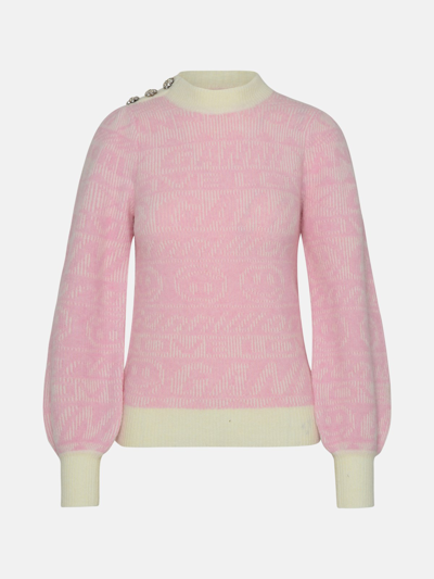 Shop Ganni Alpaca Pink Blend Sweater