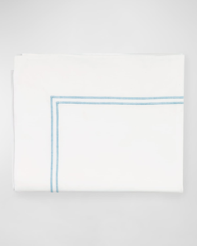 Sferra Grande Hotel Flat Sheet, Full/queen In White/blue
