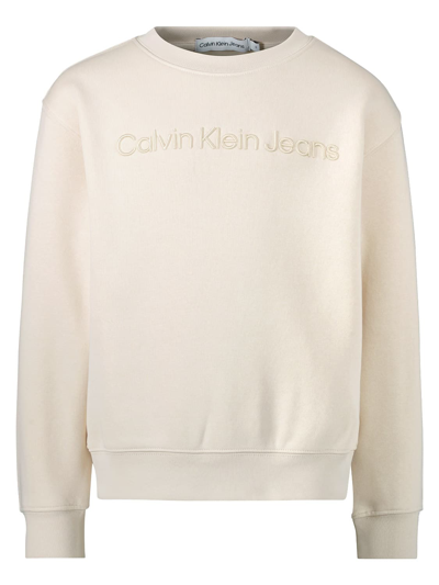 Calvin Klein Kids Felpa Per Bambini In Beige | ModeSens