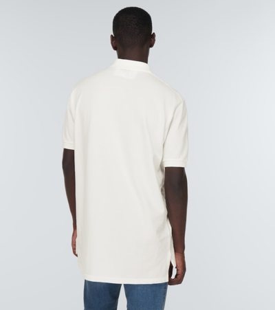 Shop Polo Ralph Lauren Embroidered Cotton Piqué Polo Shirt In Deckwash White