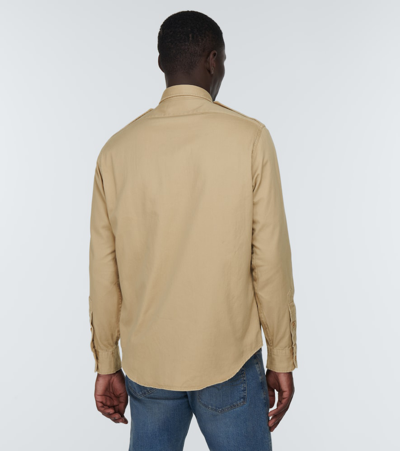 Shop Polo Ralph Lauren Slim-fit Cotton Shirt In 3419 Khaki