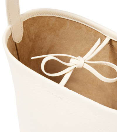 The Row Park Small Leather Tote Bag In Ivory Pld