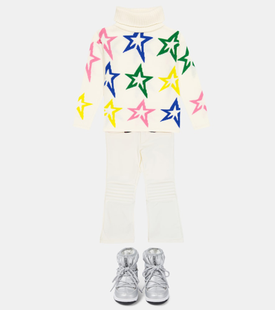 Shop Perfect Moment Star Dust Wool Turtleneck Sweater In Star Snow White/rainbow Star