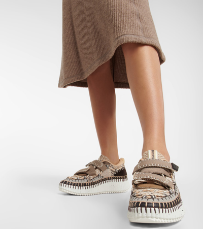 Shop Chloé Nama Slip-on Sneakers In Nomad Beige