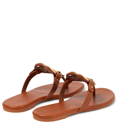 Shop Tory Burch Metal Miller Soft Leather Sandals In Bourbon Miele