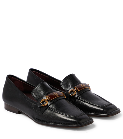 Tory Burch Jessa Leather Loafers In Black | ModeSens