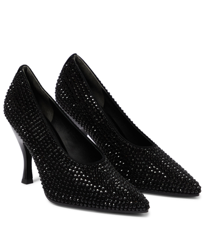 Shop Tory Burch Crystal-embellished Pumps In Perfect Black / Jet