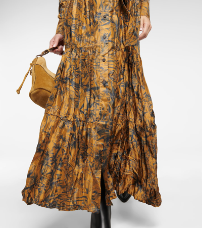 Shop Golden Goose Journey Printed Maxi Dress In Golden Brown