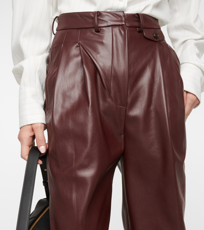 Shop The Frankie Shop Pernille Faux Leather Pants In Burgundy