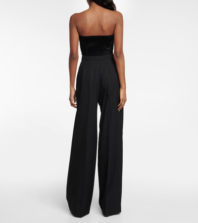 Shop Alaïa Velvet Bandeau Top In Black